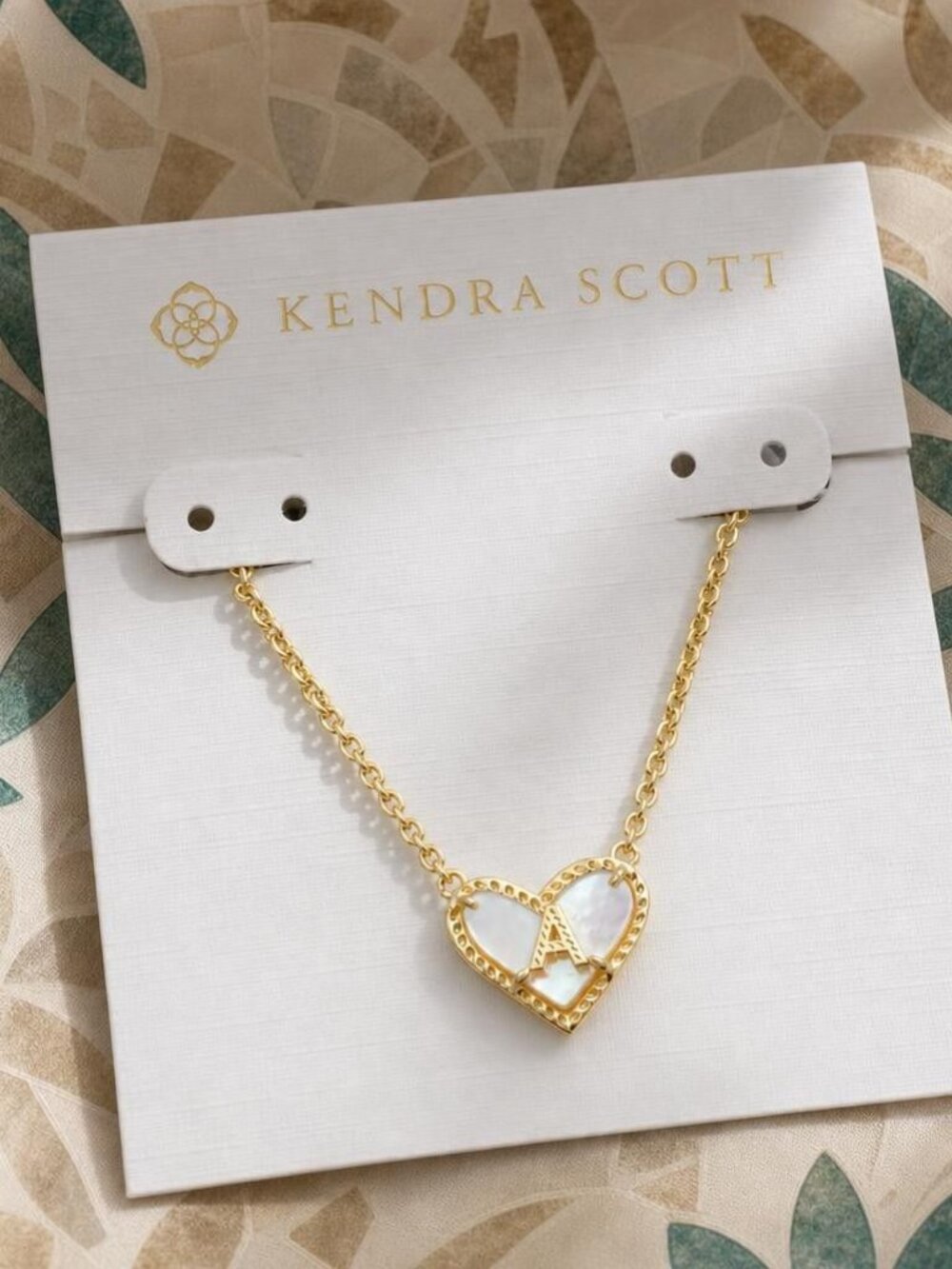Kendra Scott Ari Heart Letter A Gold Pendant Necklace